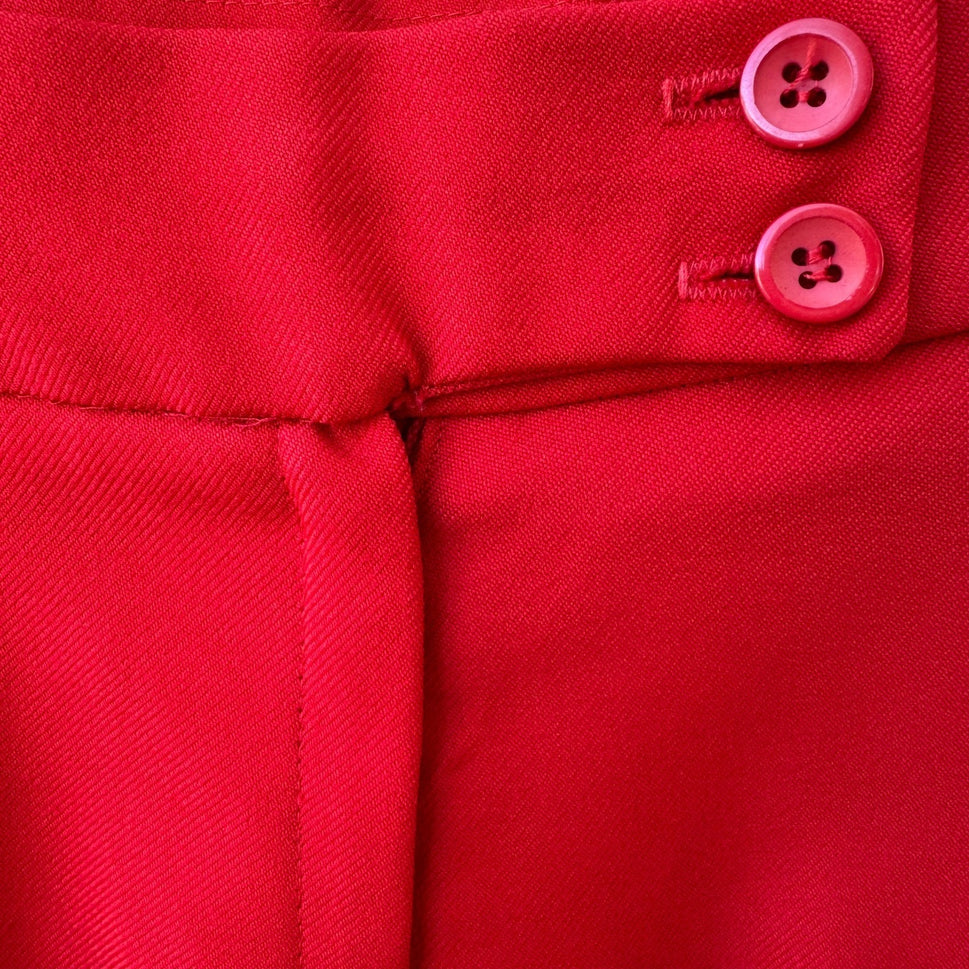 College Town Vintage 70s Red Wide Leg Cuffed Trousers High Waisted Pants Womens