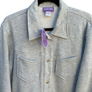 Switch Suzanne Somers Womens Gray Snap Front Satin Cuffed Sleeves Fleece Jacket New S 2 image