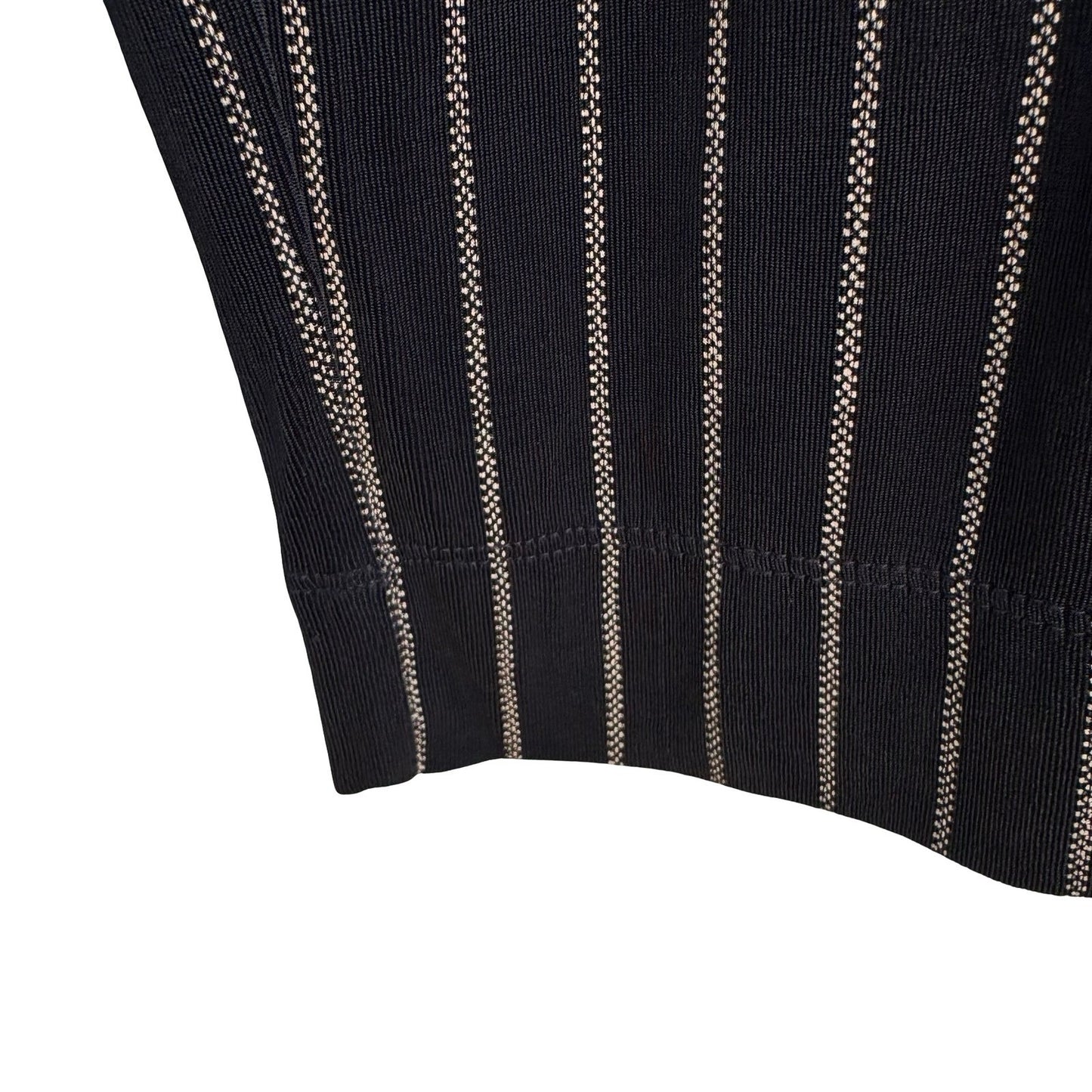 Chicos Travelers Minimalist Liquid Knit Black Pinstripe Straight Leg Pants M