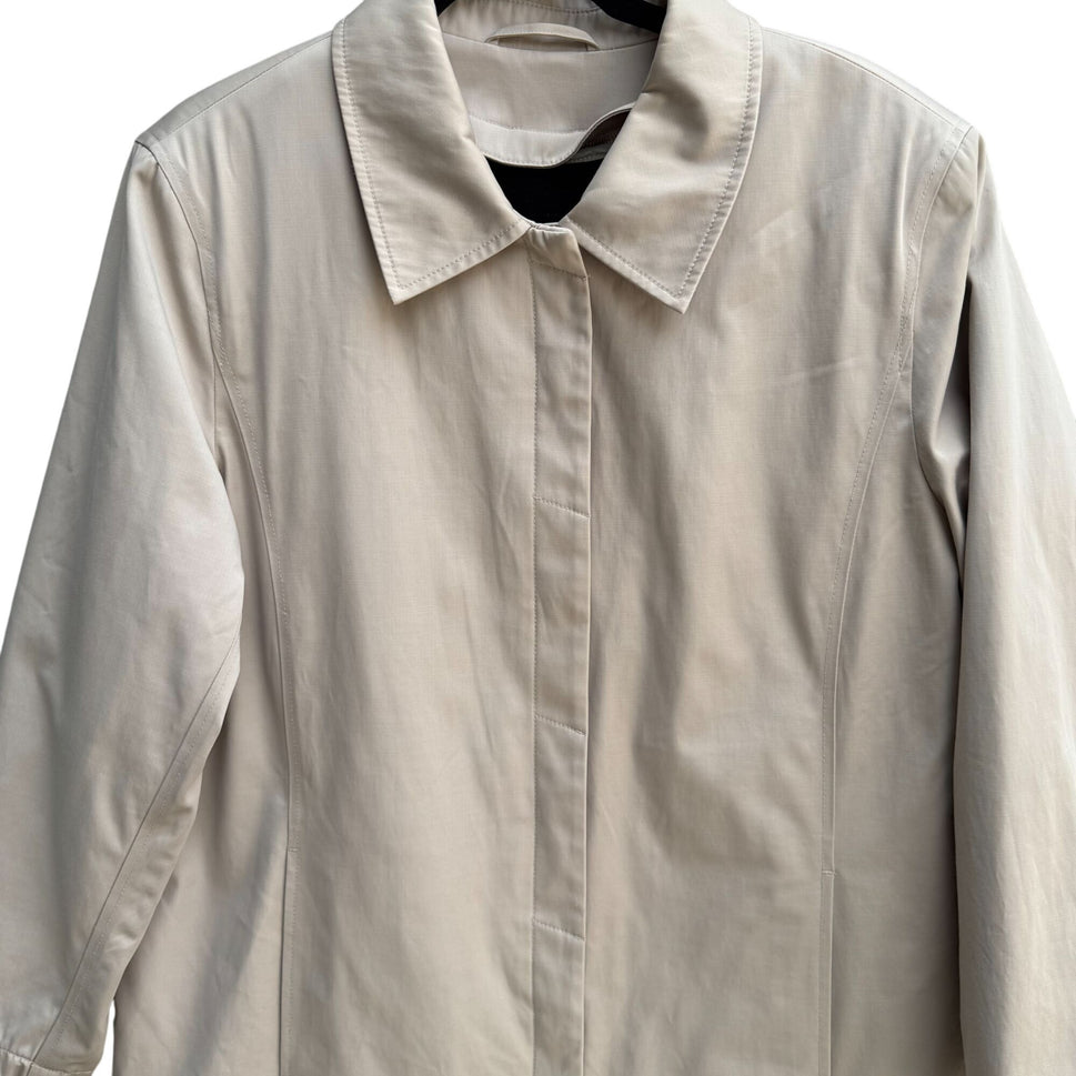 Worthington Womens Beige Quilted Lined Insulated Jacket Trench Coat Like New L