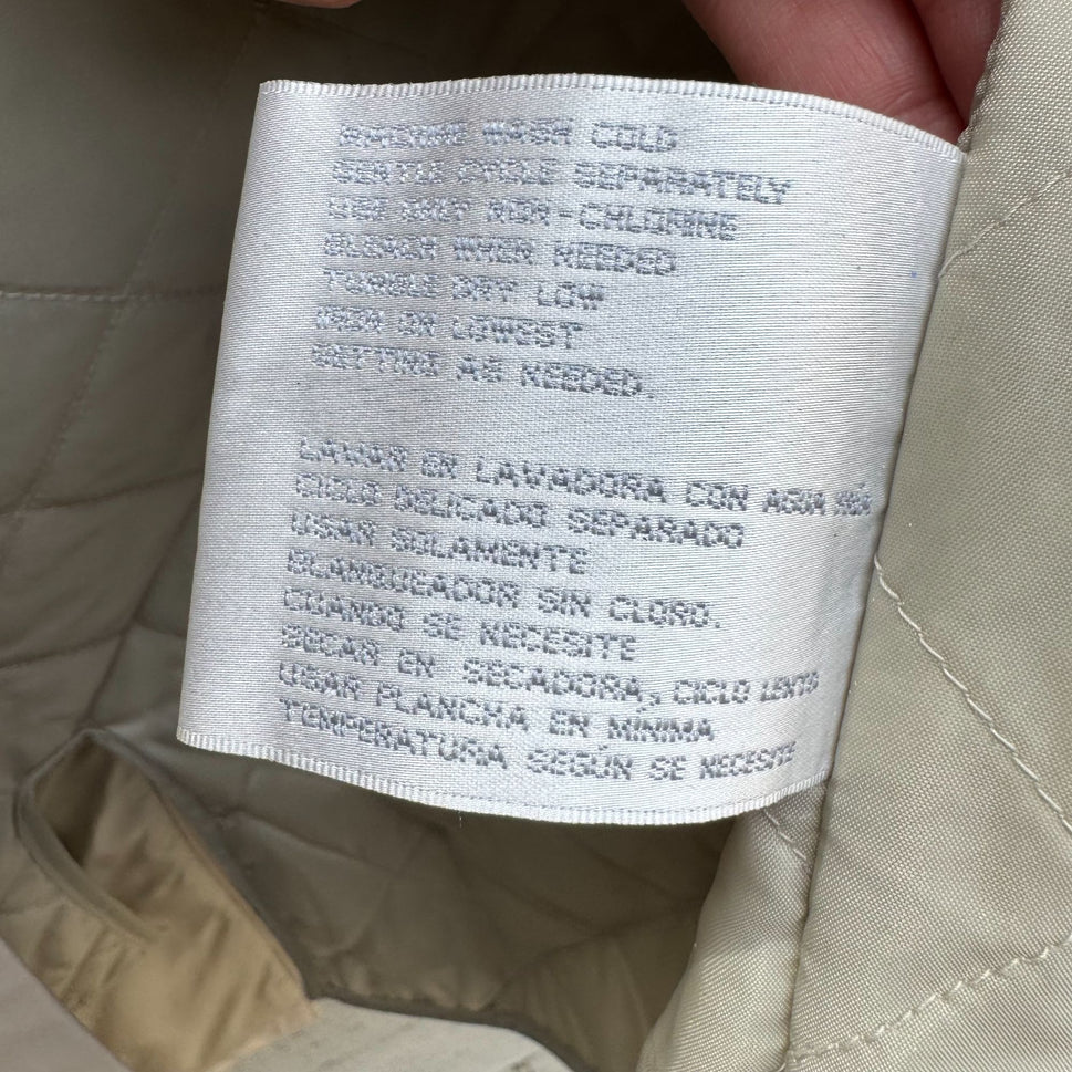 Worthington Womens Beige Quilted Lined Insulated Jacket Trench Coat Like New L