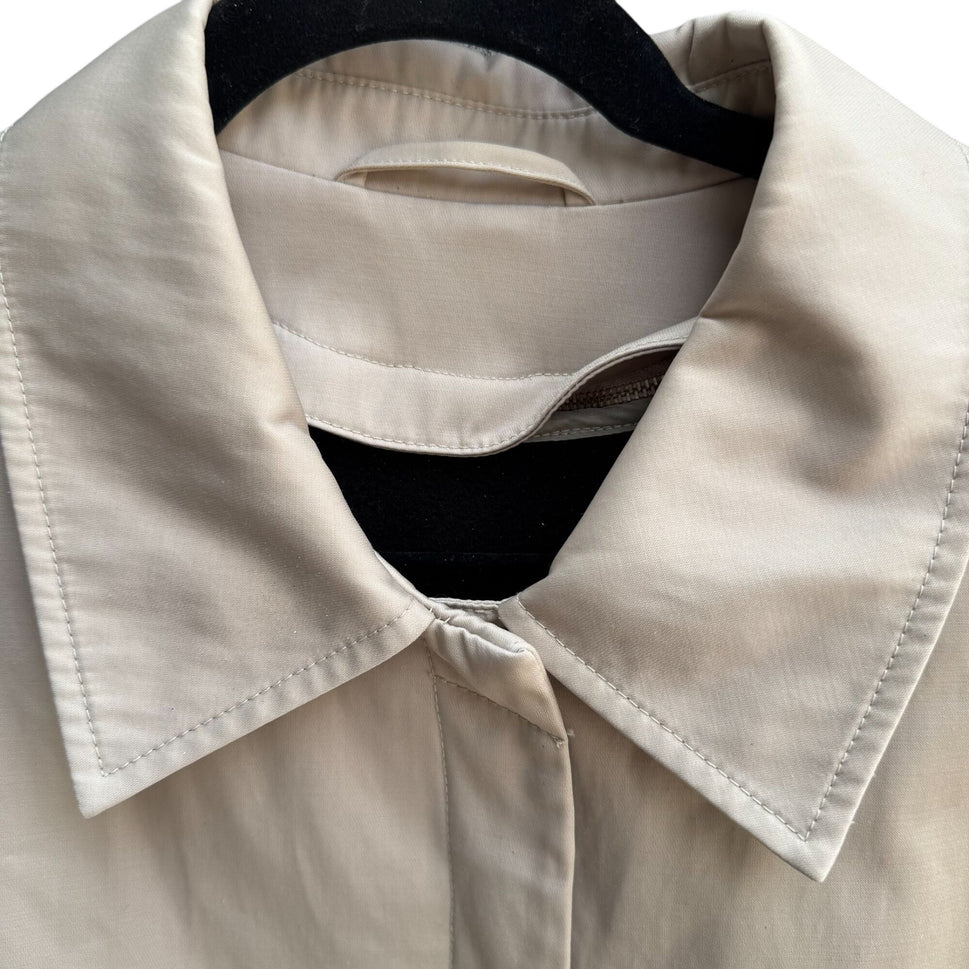 Worthington Womens Beige Quilted Lined Insulated Jacket Trench Coat Like New L