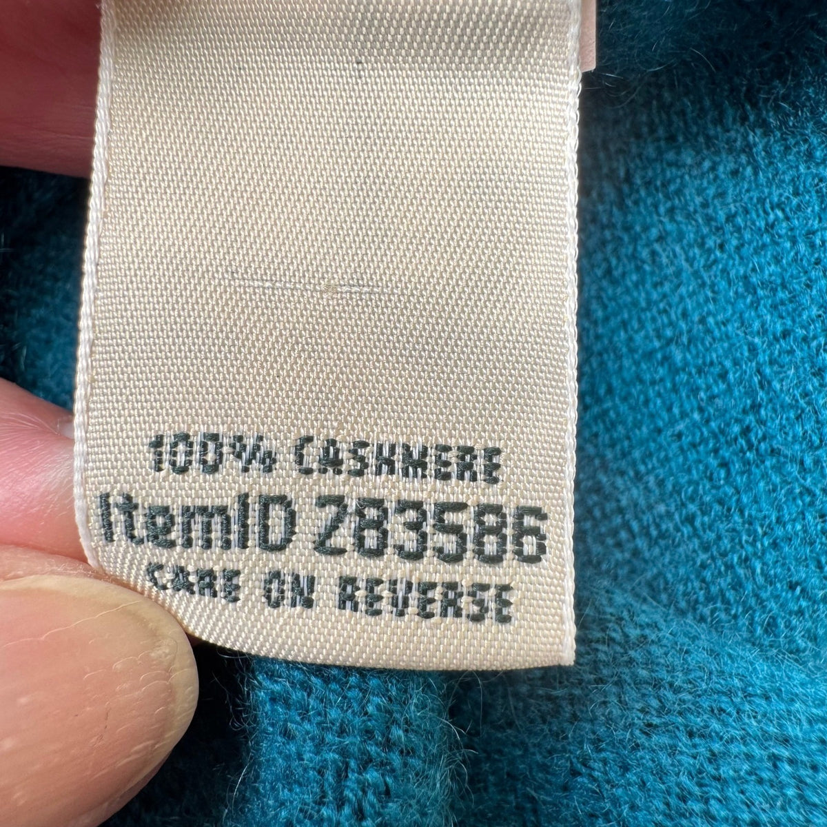 LL Bean 100% Cashmere Quiet Luxury Minimalist Preppy Sustainable Sweater Teal L