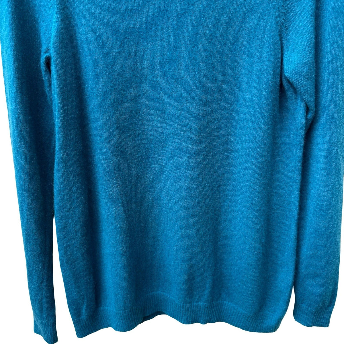 LL Bean 100% Cashmere Quiet Luxury Minimalist Preppy Sustainable Sweater Teal L