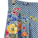 Switch Diane Von Furstenberg Vintage Silk Blue Grid Pattern Multi Floral Pencil Skirt 10 3 image