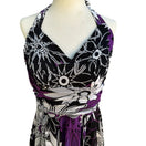 Switch Sangria Y2K Tropical Floral Sunburst Cruise Wear Ruched Halter Midi Dress 14 3 image