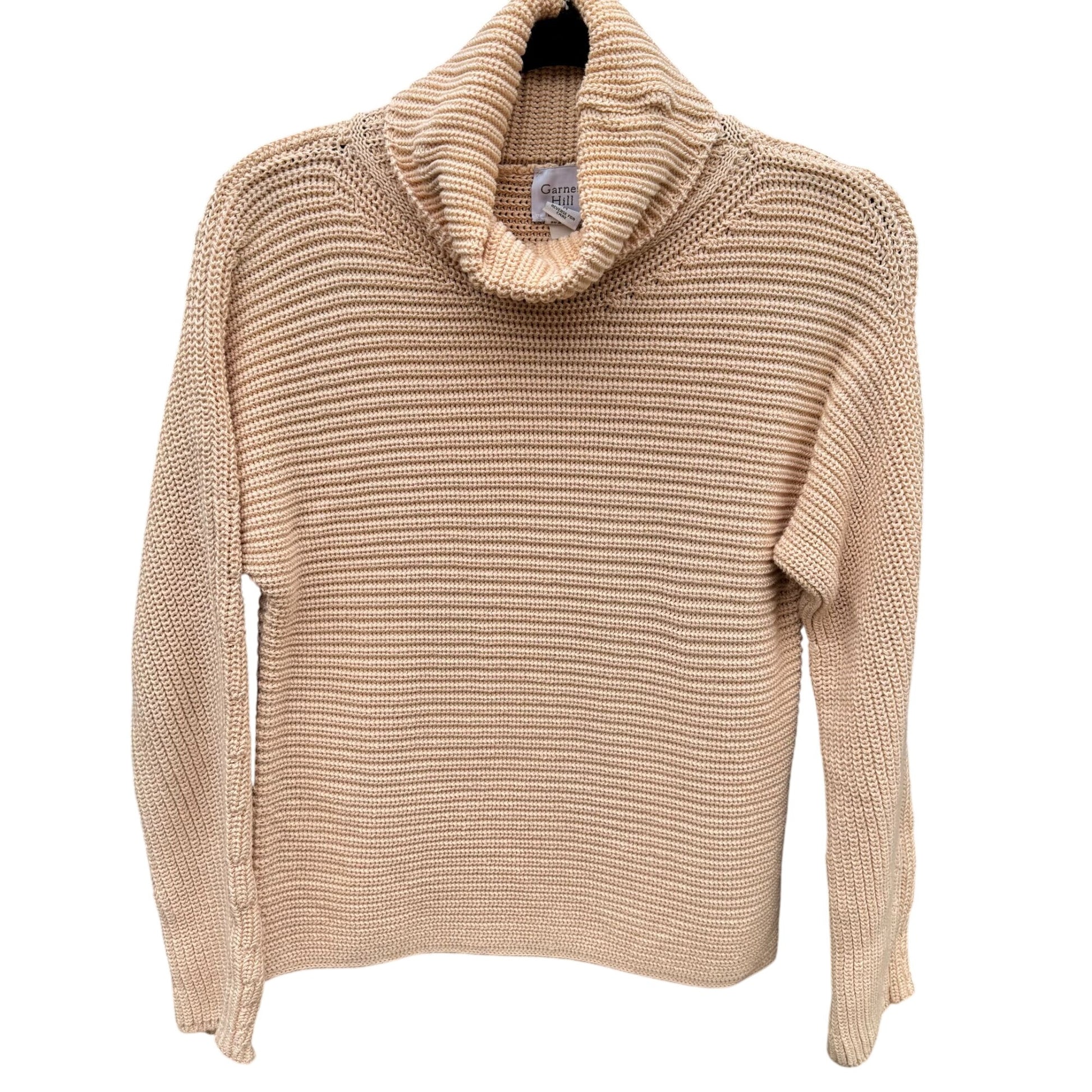 Garnet Hill Vintage Chunky Italian Knit Cotton Long Sleeve Turtleneck Sweater M