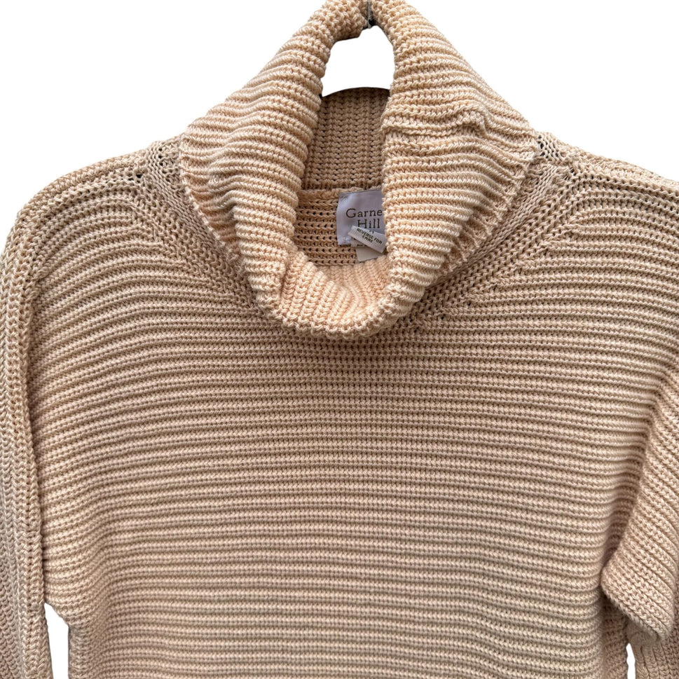 Garnet Hill Vintage Chunky Italian Knit Cotton Long Sleeve Turtleneck Sweater M