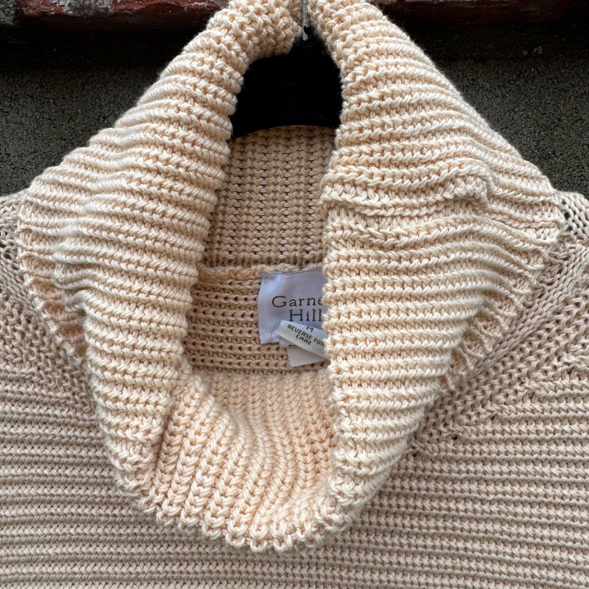 Garnet Hill Vintage Chunky Italian Knit Cotton Long Sleeve Turtleneck Sweater M