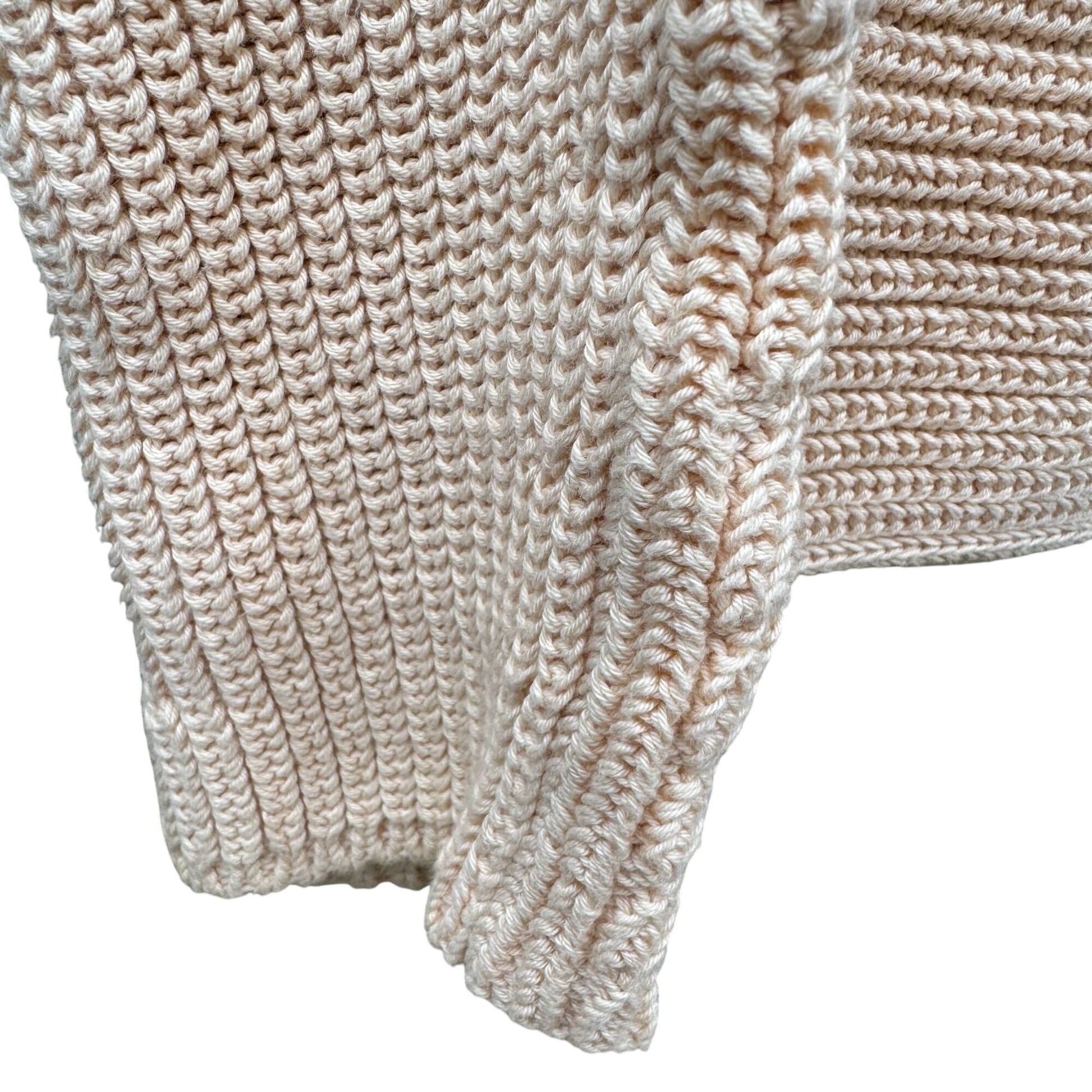 Garnet Hill Vintage Chunky Italian Knit Cotton Long Sleeve Turtleneck Sweater M