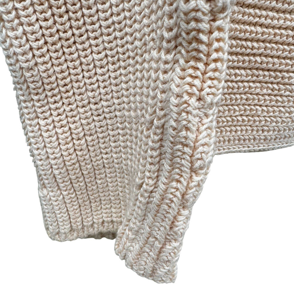 Garnet Hill Vintage Chunky Italian Knit Cotton Long Sleeve Turtleneck Sweater M