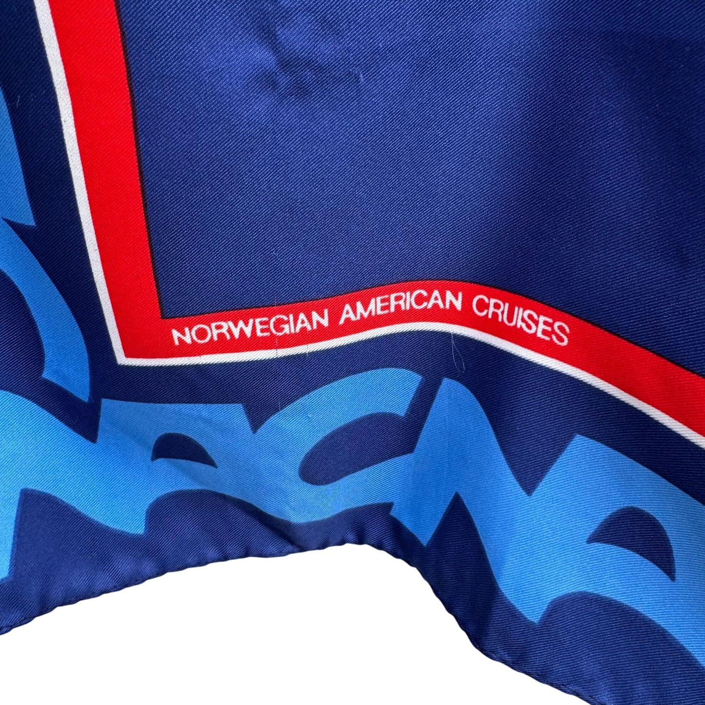 Norwegian American Cruises NAC Vintage Square Woven Satin Scarf Wrap Bandana