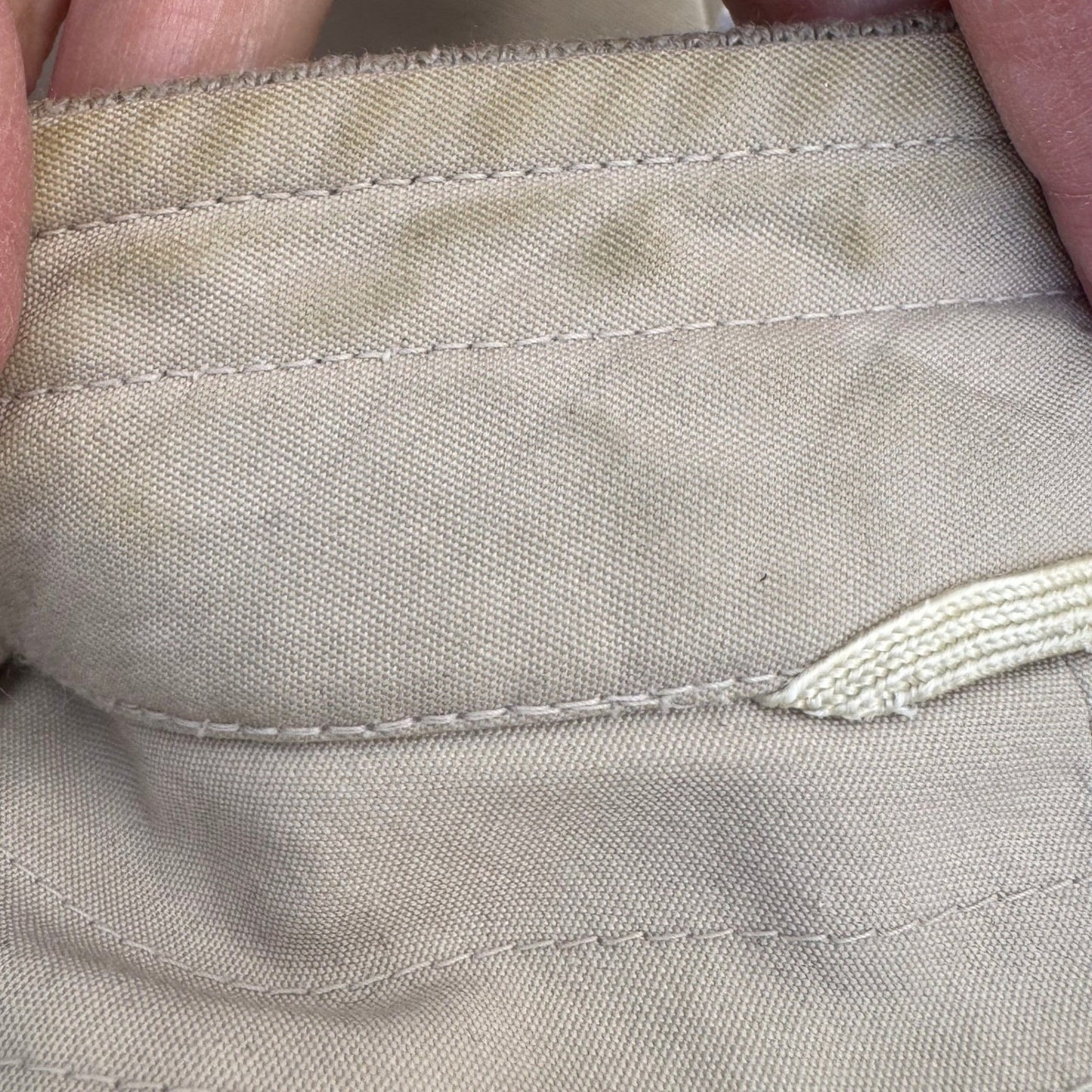 London Fog Vintage 80s Harrington Jacket Tan Beige Full Zip Epaulets Mens 42 Reg