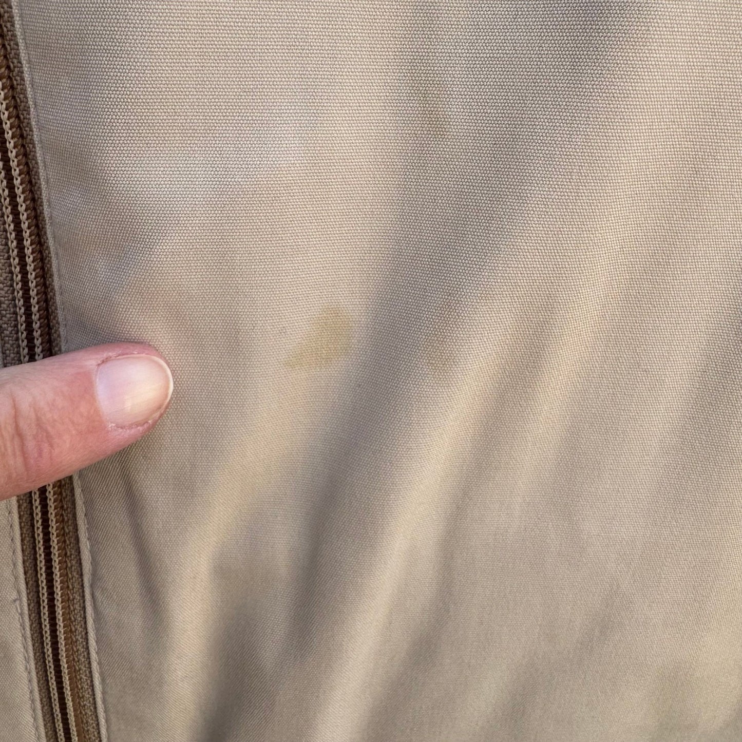 London Fog Vintage 80s Harrington Jacket Tan Beige Full Zip Epaulets Mens 42 Reg