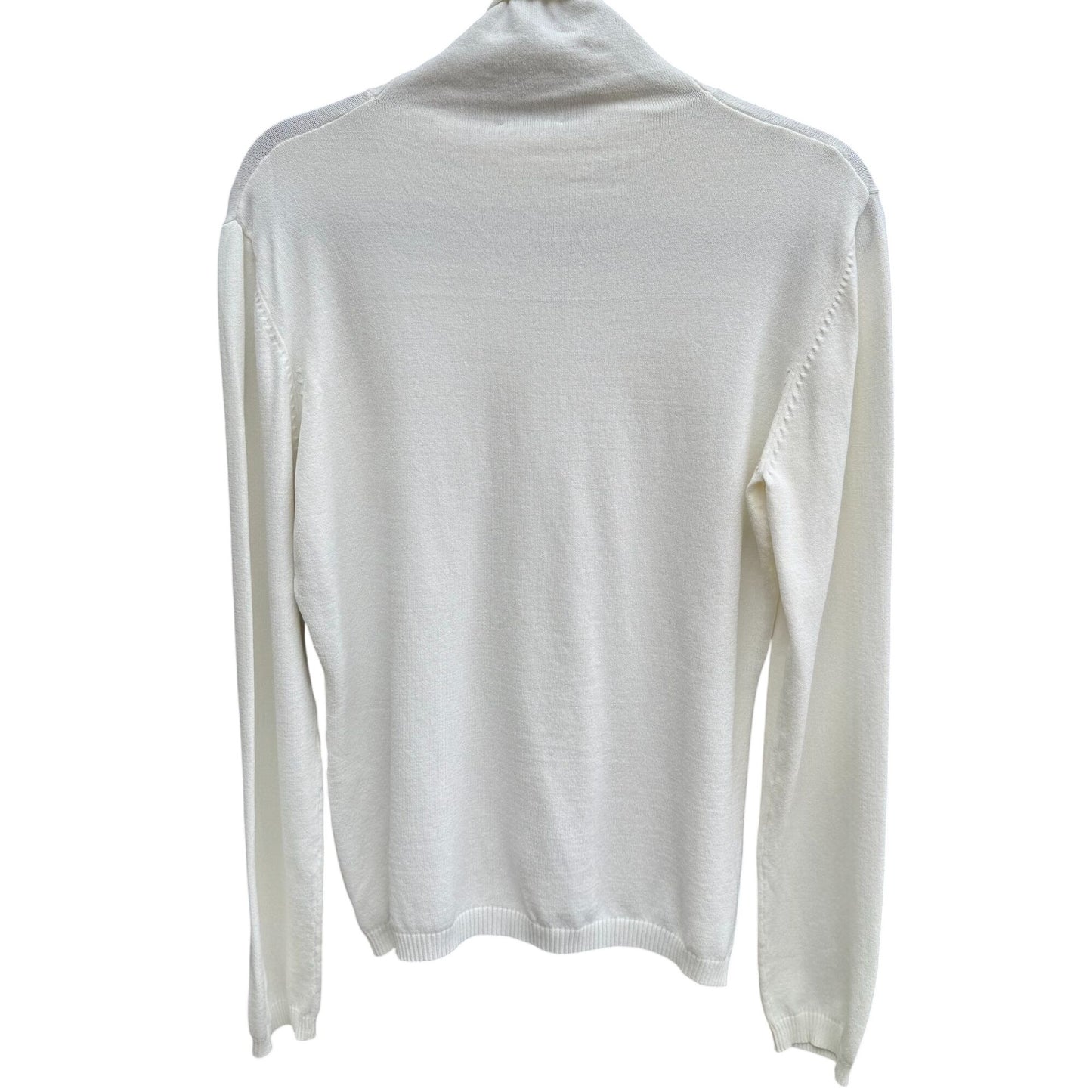 Hot In Hollywood Vintage White Knit Turtleneck Sweater Minimalist Stretch Womens