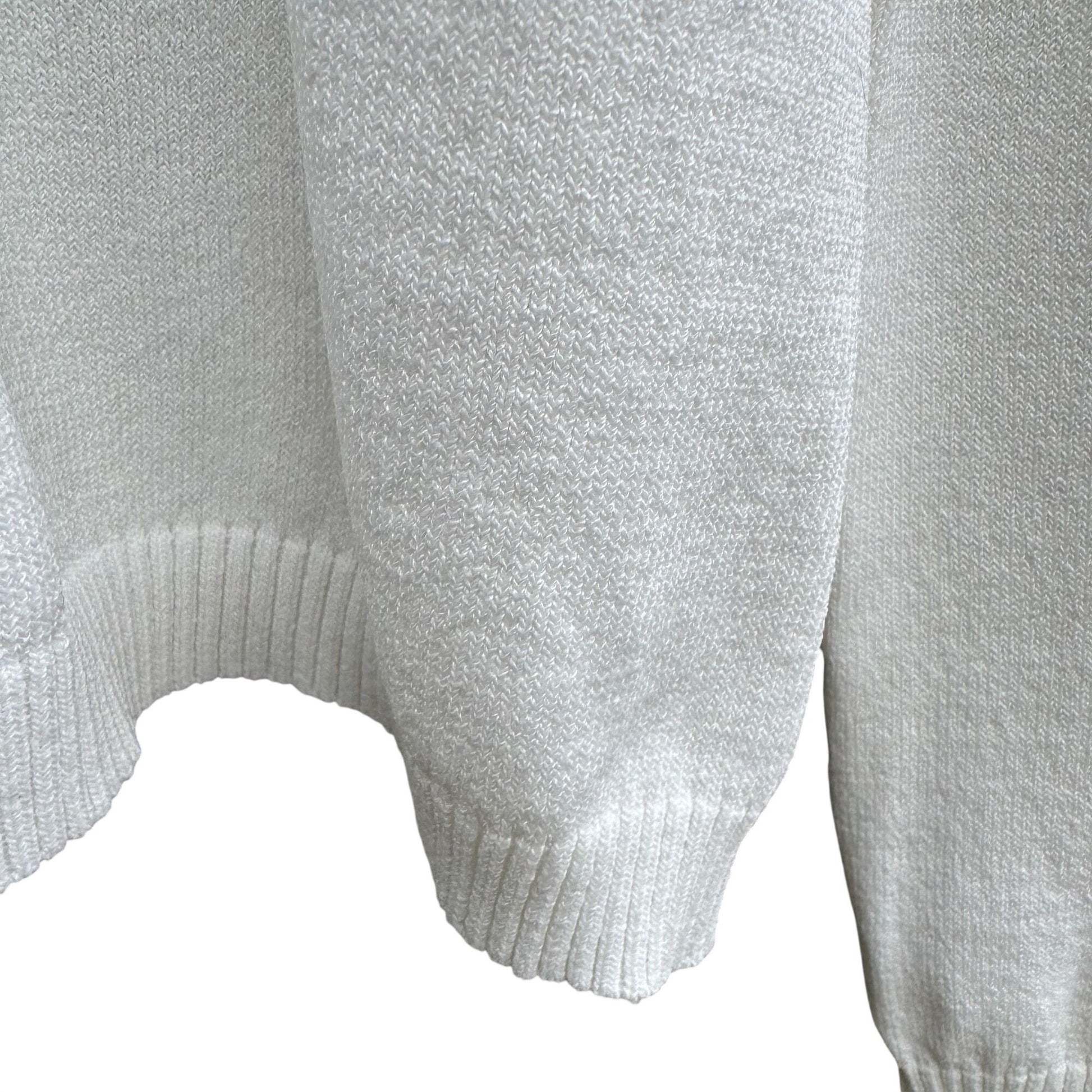 Hot In Hollywood Vintage White Knit Turtleneck Sweater Minimalist Stretch Womens