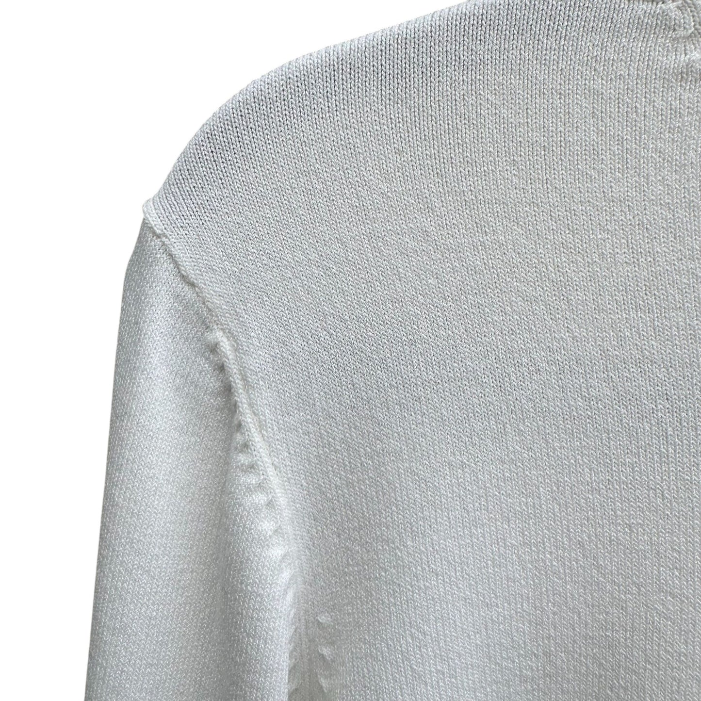 Hot In Hollywood Vintage White Knit Turtleneck Sweater Minimalist Stretch Womens