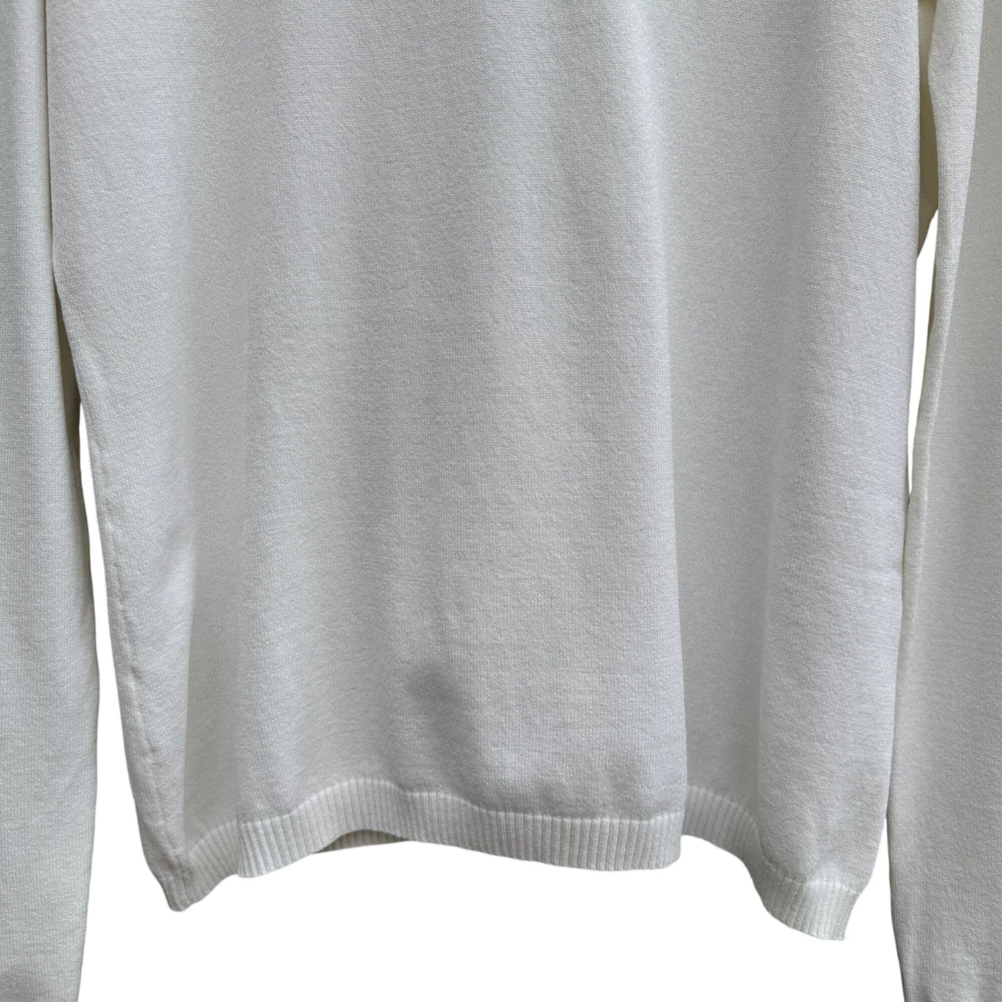 Hot In Hollywood Vintage White Knit Turtleneck Sweater Minimalist Stretch Womens