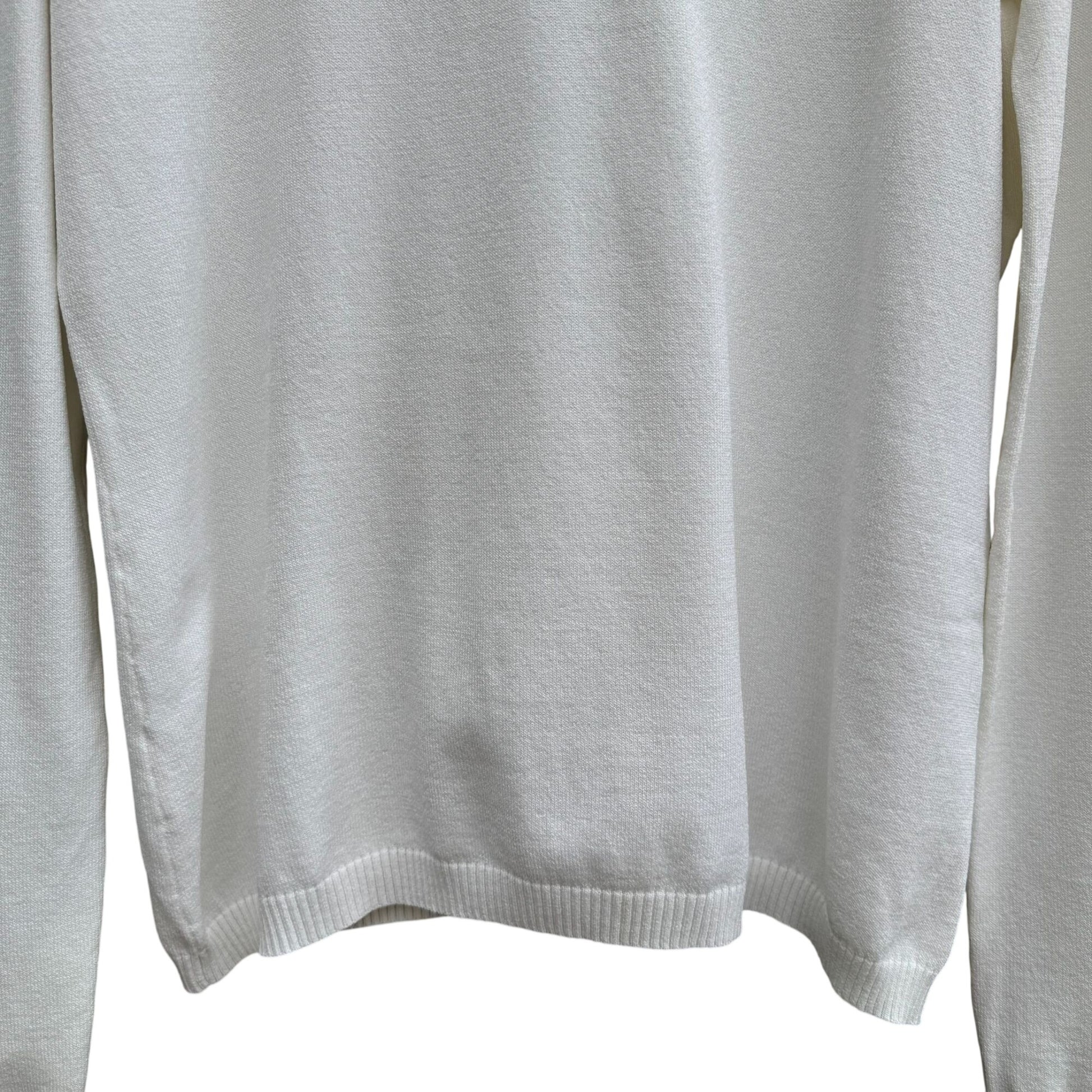 Hot In Hollywood Vintage White Knit Turtleneck Sweater Minimalist Stretch Womens