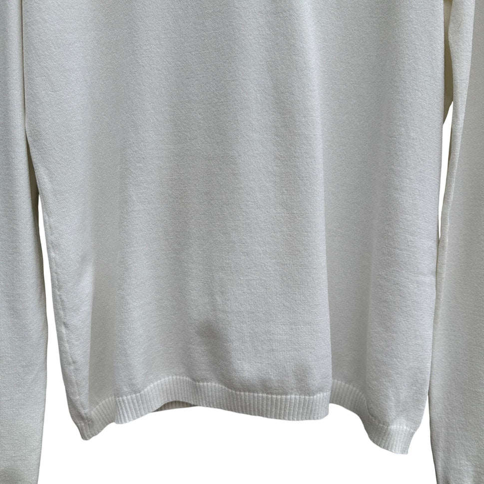 Hot In Hollywood Vintage White Knit Turtleneck Sweater Minimalist Stretch Womens