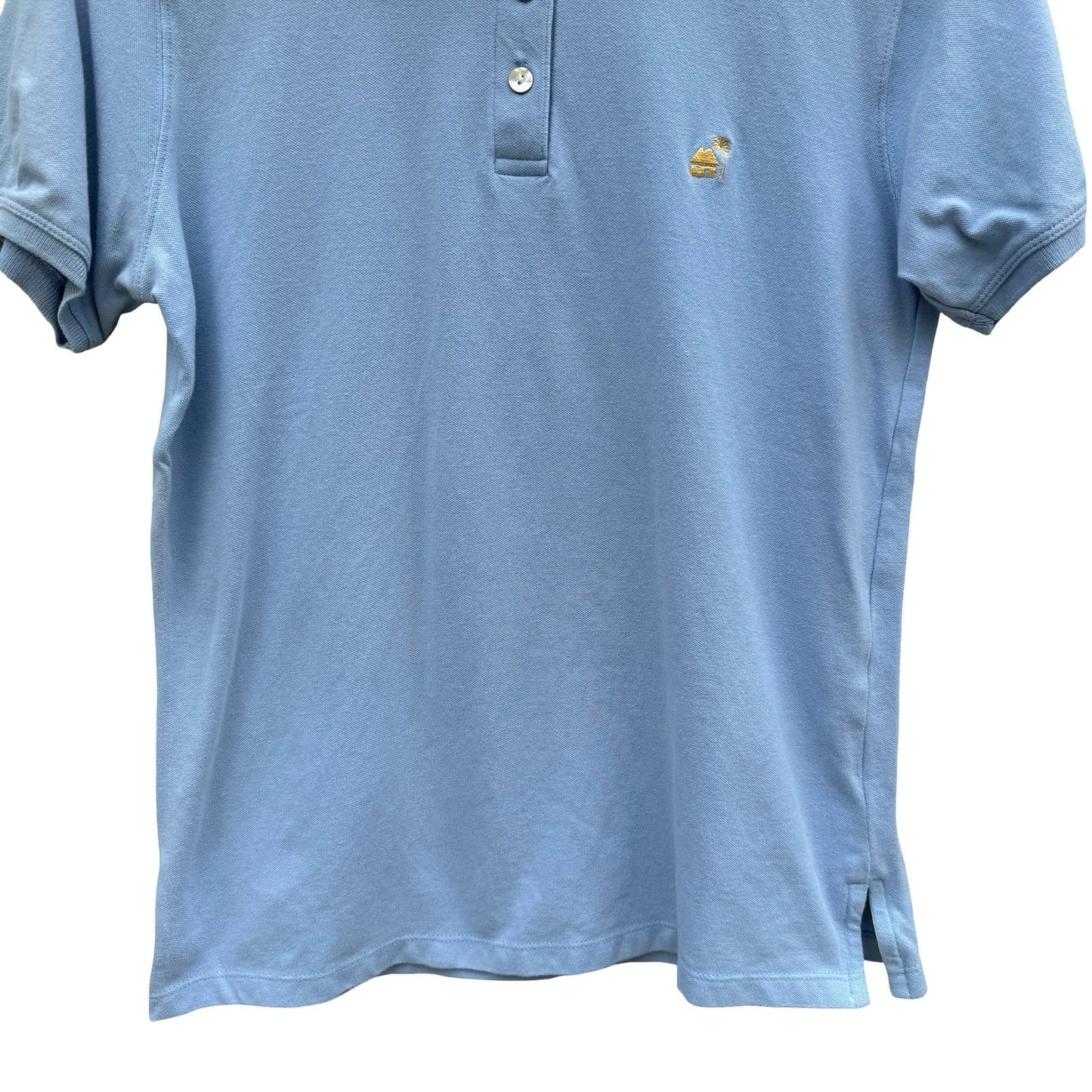 Caribbean Joe Mens Small Light Blue Short Sleeve Pique Polo Shirt Stretch Cotton