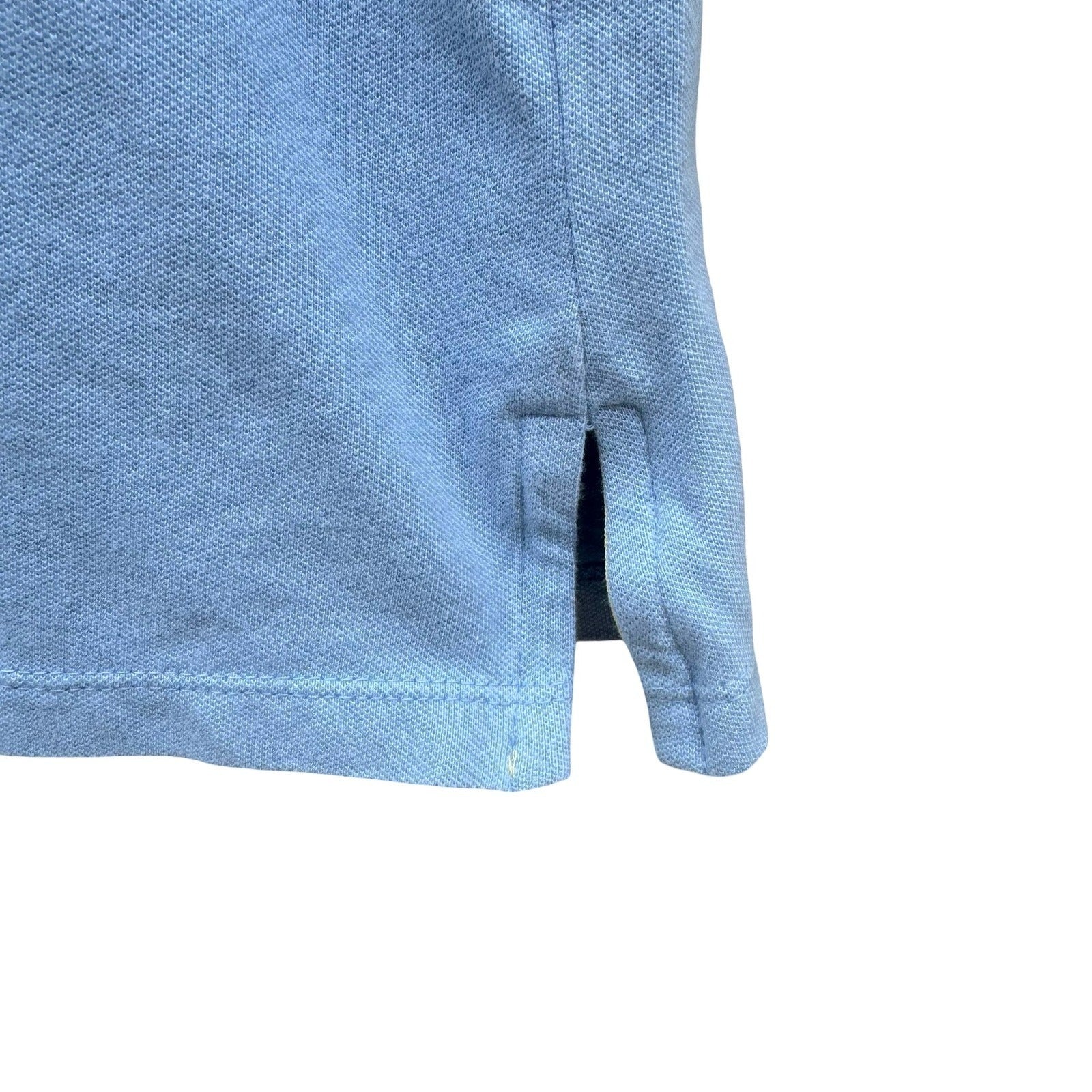Caribbean Joe Mens Small Light Blue Short Sleeve Pique Polo Shirt Stretch Cotton