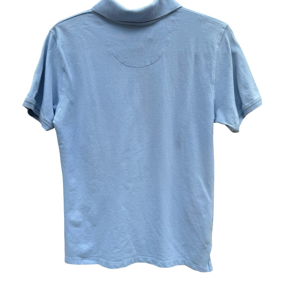 Caribbean Joe Mens Small Light Blue Short Sleeve Pique Polo Shirt Stretch Cotton