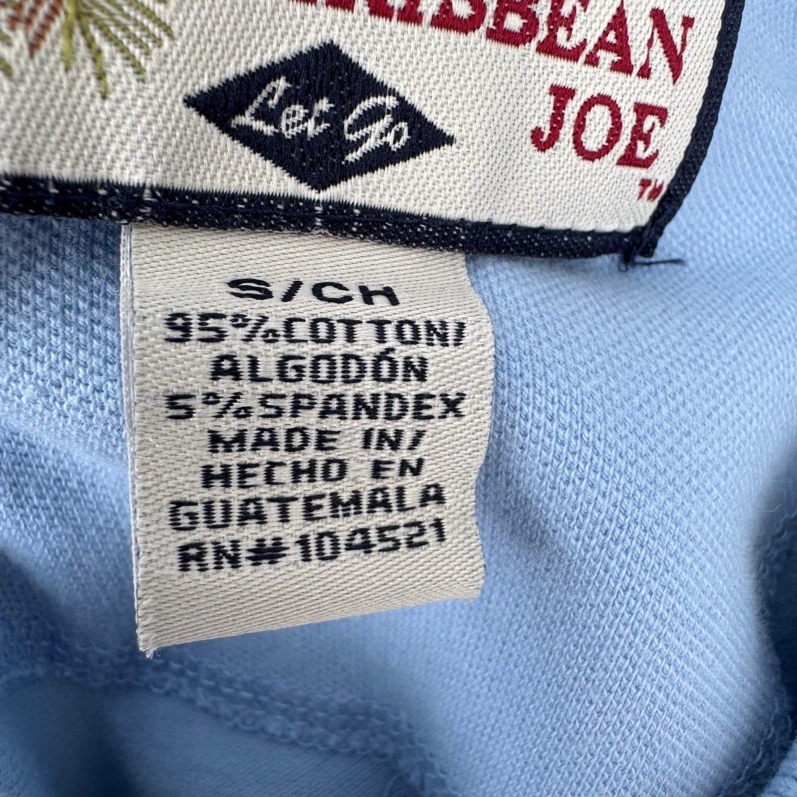 Caribbean Joe Mens Small Light Blue Short Sleeve Pique Polo Shirt Stretch Cotton