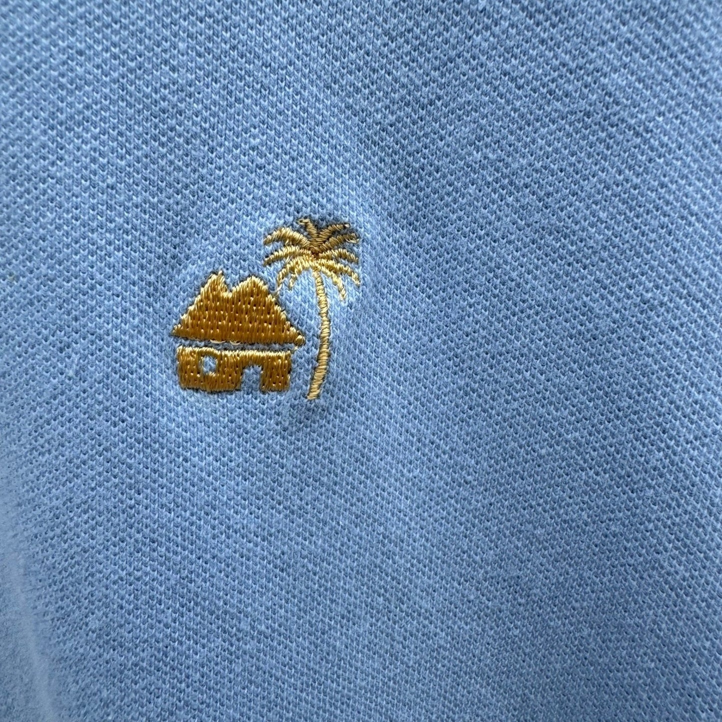 Caribbean Joe Mens Small Light Blue Short Sleeve Pique Polo Shirt Stretch Cotton