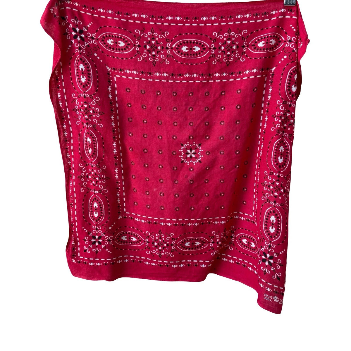 Vintage Fast Color Paisley Rockabilly Biker Cowboy Cotton Bandana Scarf 18x18.5
