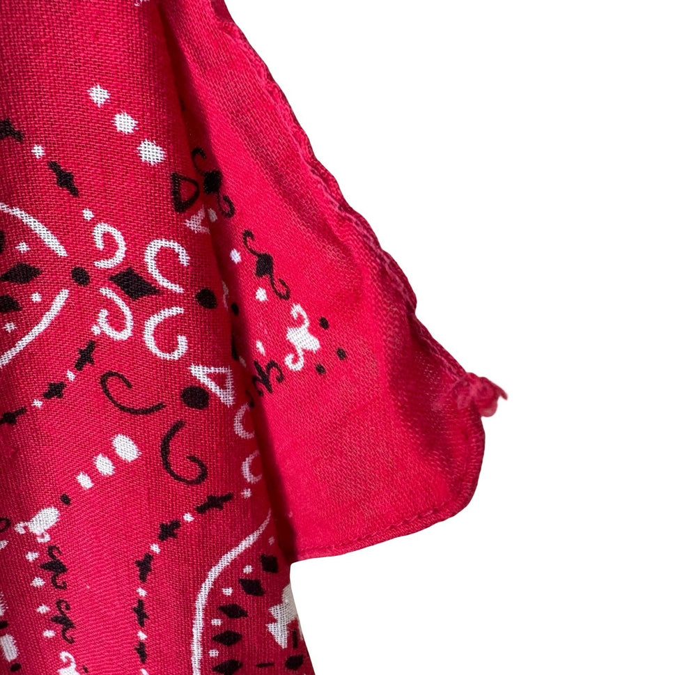 Vintage Fast Color Paisley Rockabilly Biker Cowboy Cotton Bandana Scarf 18x18.5