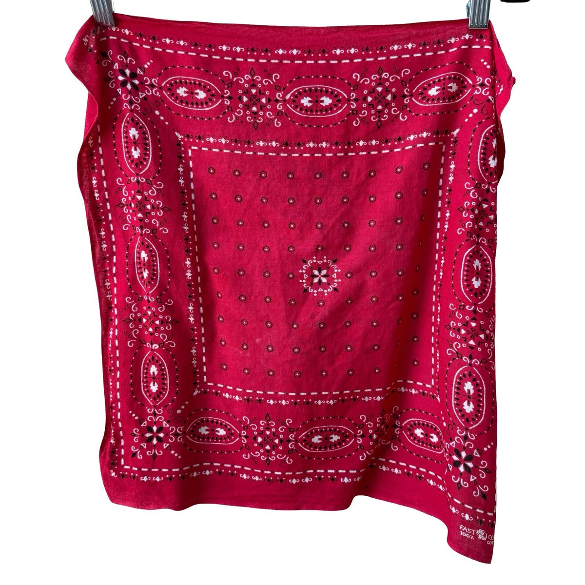 Vintage Fast Color Paisley Rockabilly Biker Cowboy Cotton Bandana Scarf 18x18.5