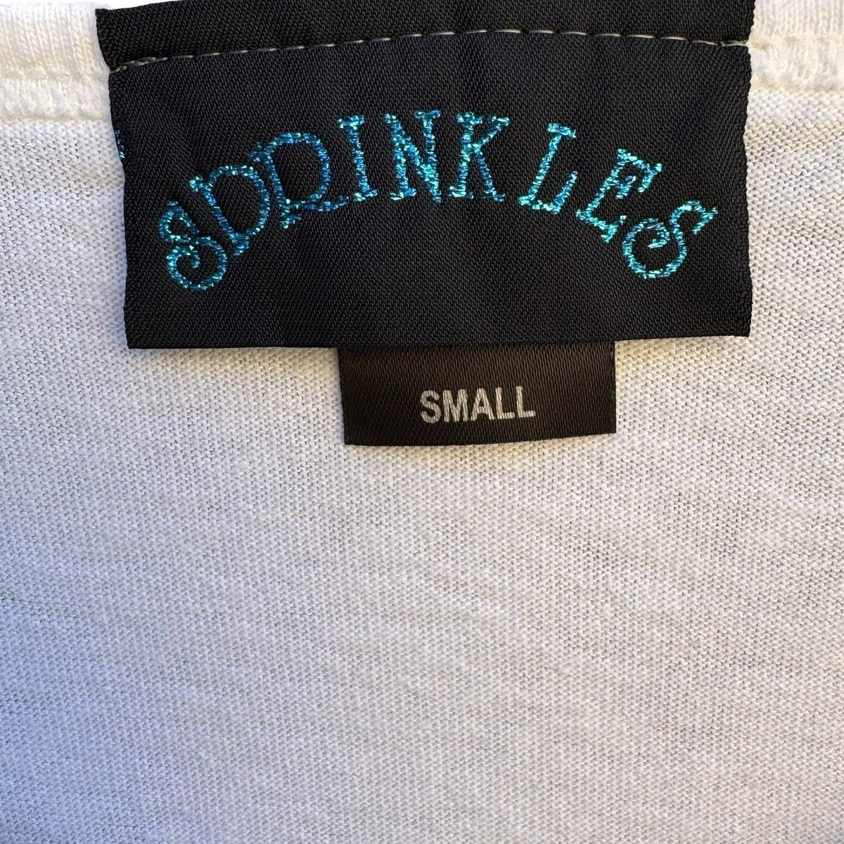 Sprinkles Y2K 90s Rhinestone Studded Leopard Graphic Shirt S Made in USA Cotton