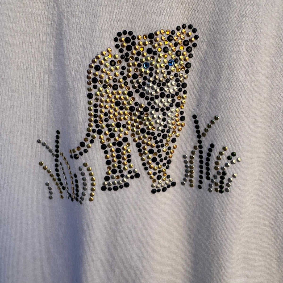 Sprinkles Y2K 90s Rhinestone Studded Leopard Graphic Shirt S Made in USA Cotton