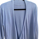 Switch Minimalist Layering Preppy Open Front Draped Knit Cardigan Sweater Pastel Blue XL 3 image