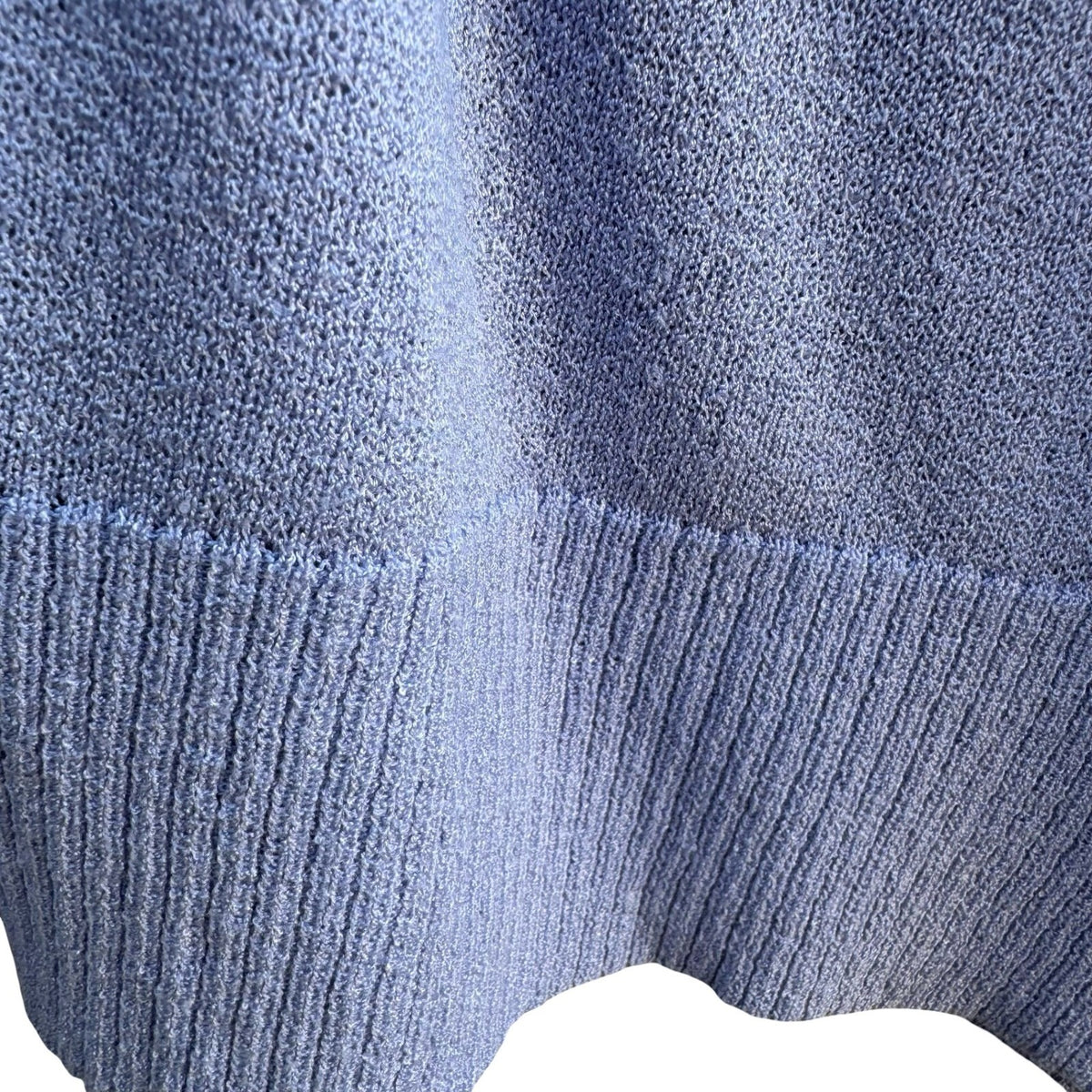 Minimalist Layering Preppy Open Front Draped Knit Cardigan Sweater Pastel Blue XL