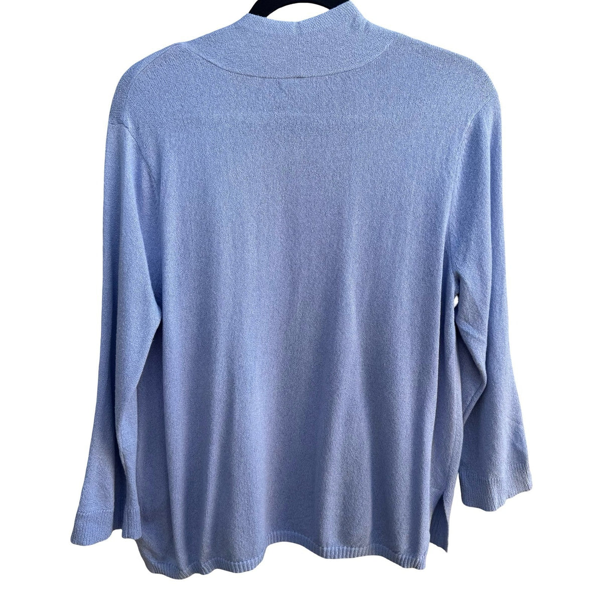Minimalist Layering Preppy Open Front Draped Knit Cardigan Sweater Pastel Blue XL