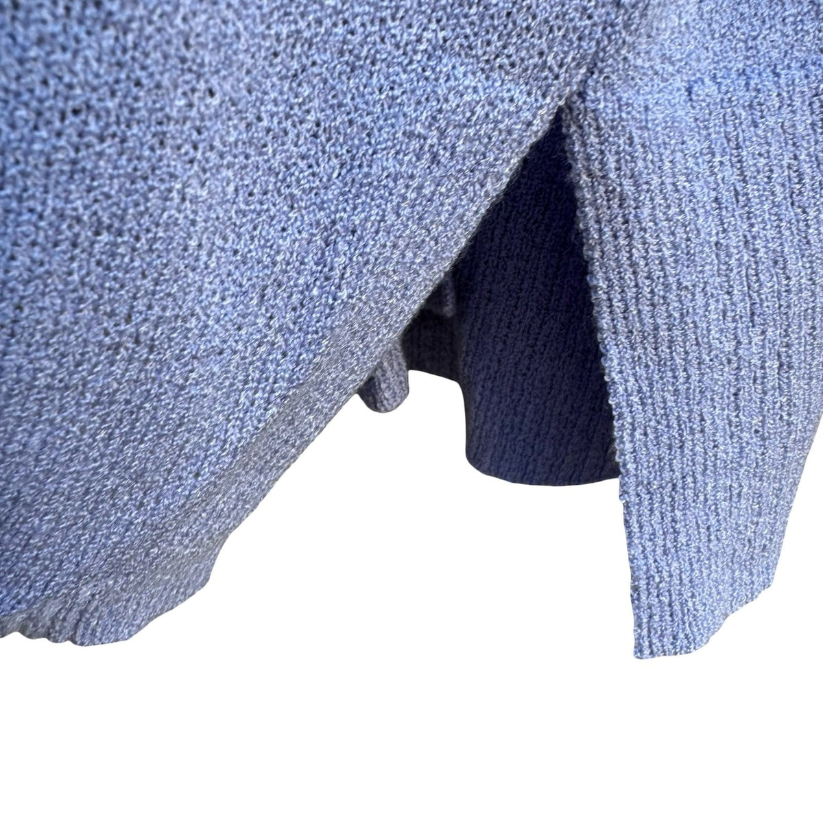 Minimalist Layering Preppy Open Front Draped Knit Cardigan Sweater Pastel Blue XL