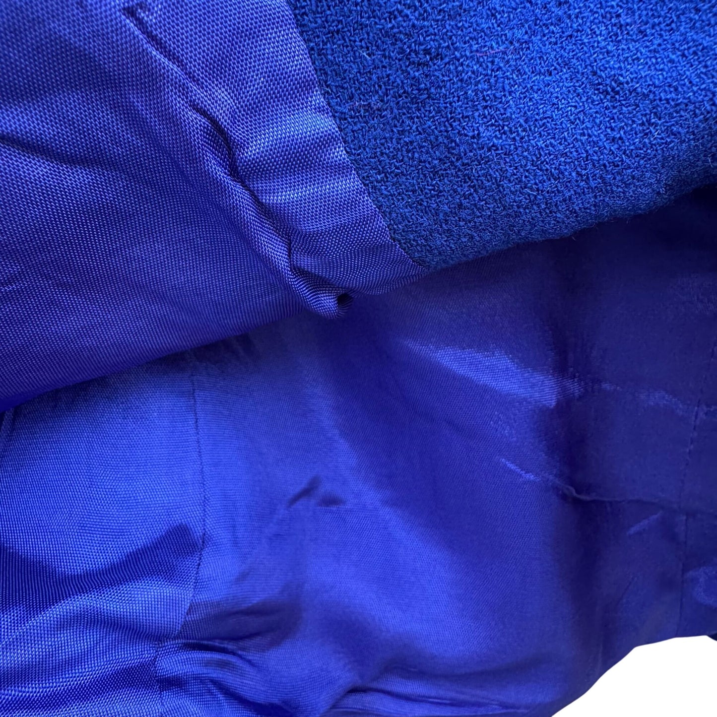 Michelle Stuart Petite Vintage Wool Royal Blue Blazer Pleated Skirt Set Womens 4