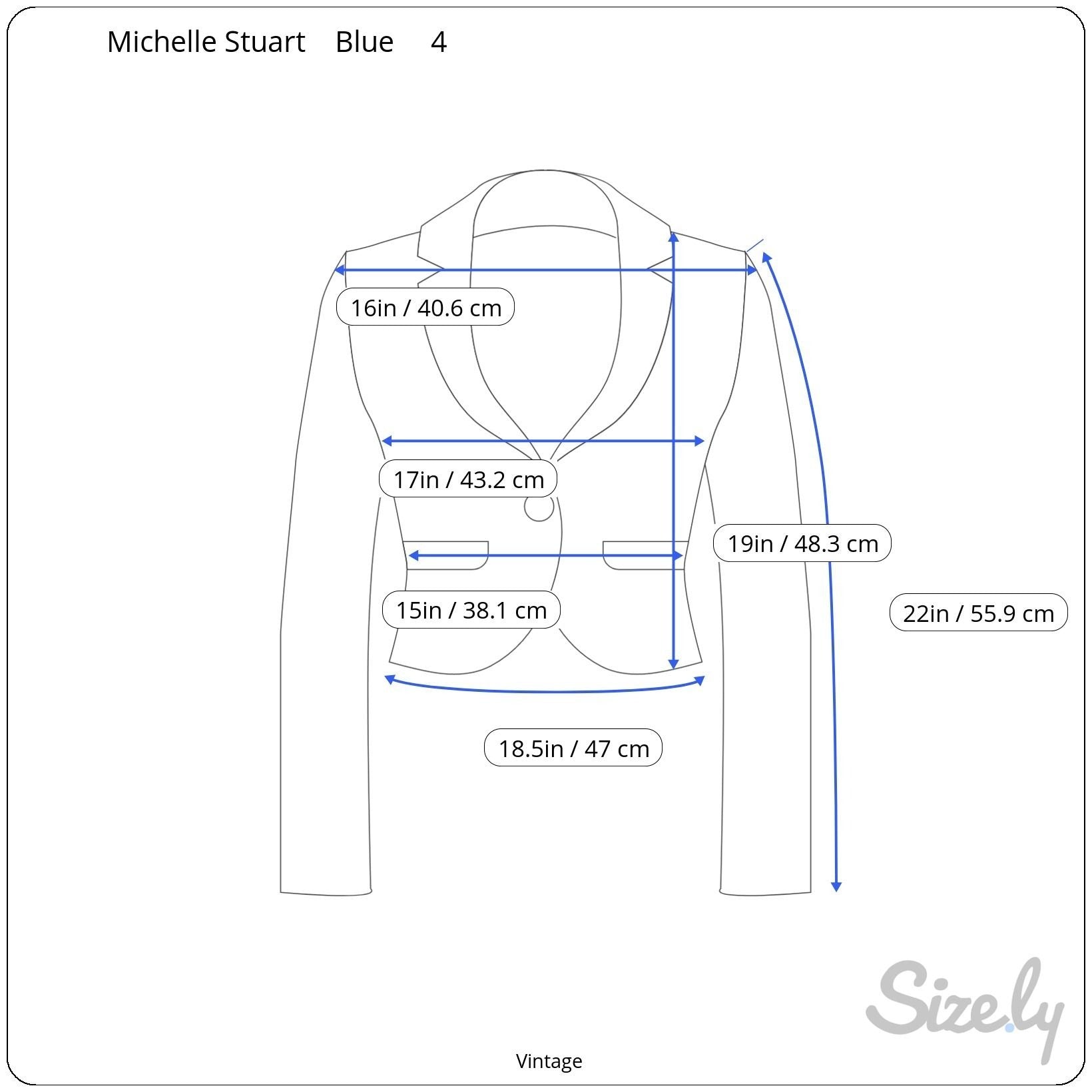 Michelle Stuart Petite Vintage Wool Royal Blue Blazer Pleated Skirt Set Womens 4