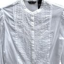 Switch New York &amp; Company Cottagecore Coquette Pintuck Lace Peplum Victorian Blouse M 3 image