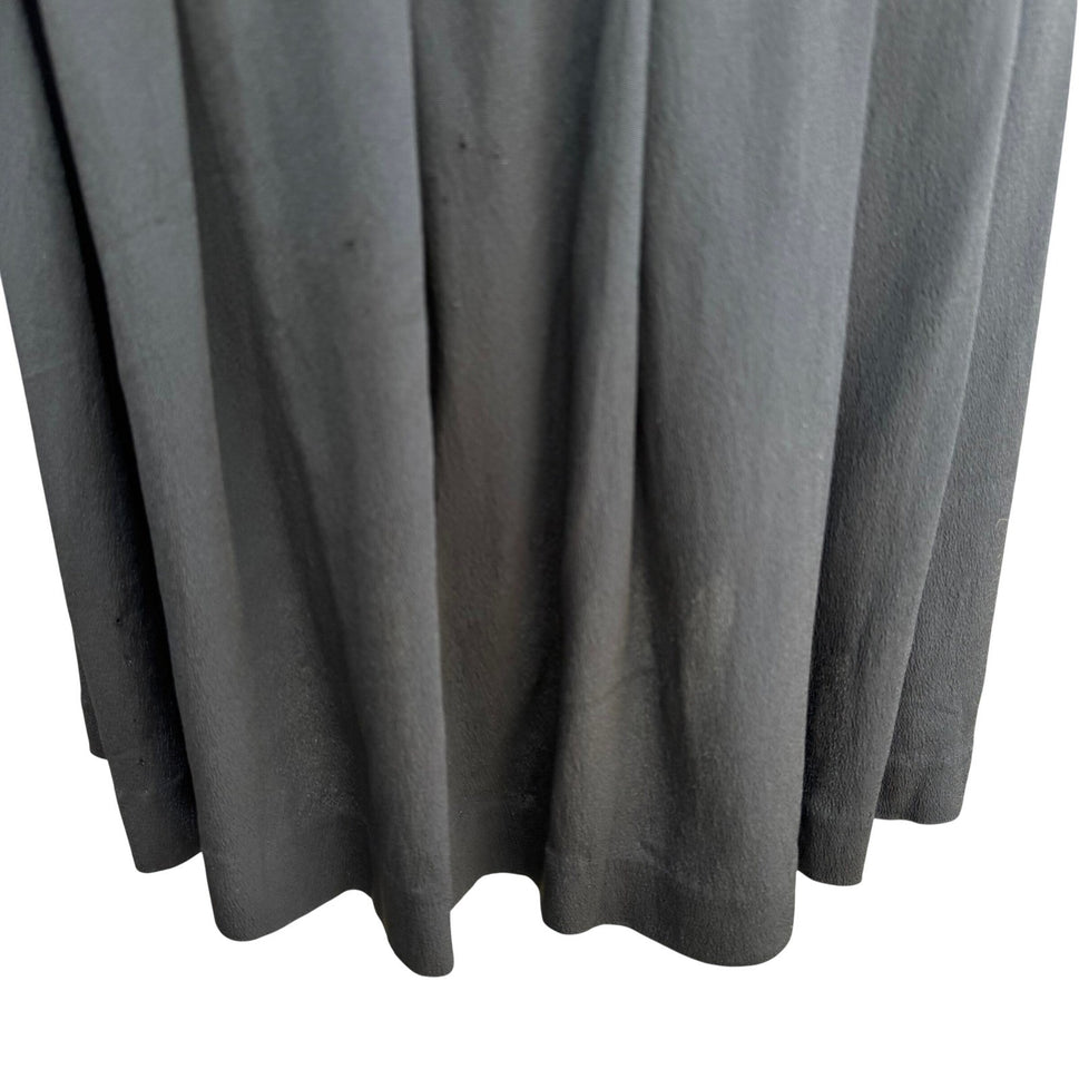 Ann Tjian for Kenar Vintage Black Pleated A Line Crepe Skirt Womens 4 Academia