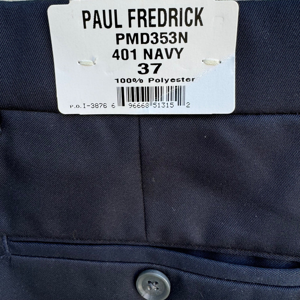 Paul Fredrick Mens Set Of 3 Navy Beige & Checkered Pleated Dress Pants New 37W