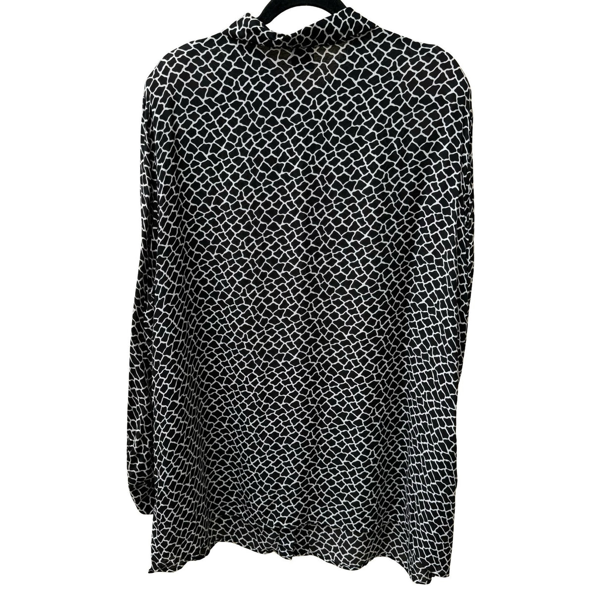 INC International Concept Y2K Mob Wife Giraffe Print Rhinestone Button Blouse 1X