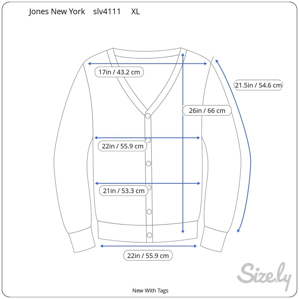 Jones New York Collection Claremont Mohair Blend Pointelle Cardigan XL Cream NEW
