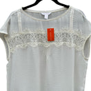Switch Joe Fresh Cream Lace Overlay Cap Sleeve Coquette Blouse Large Romantic Boho NEW 3 image