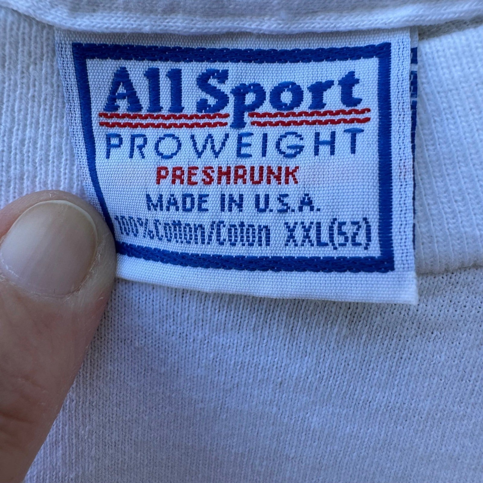 Vintage All Sport Proweight LIU Local 300 Union T-Shirt White XXL Made in USA