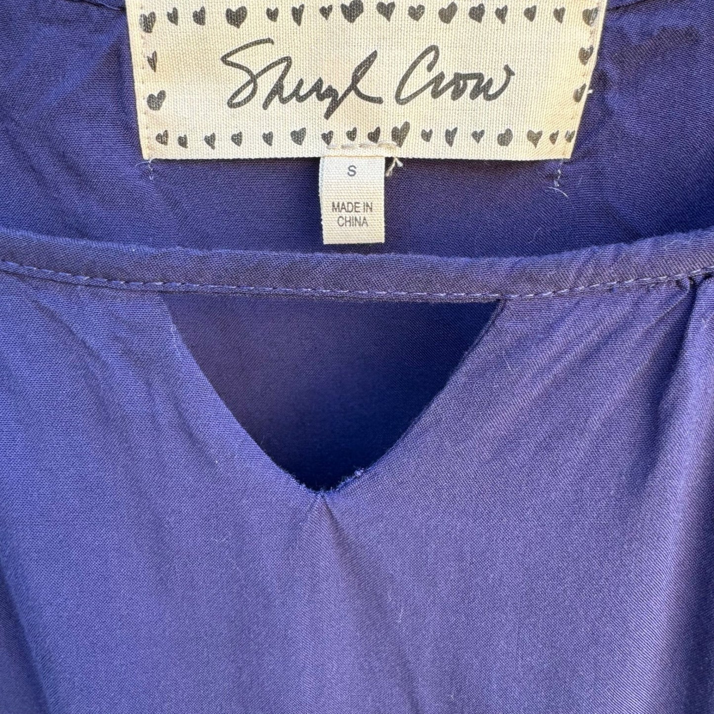 Sheryl Crow Navy Blue Crochet Lace Layered Hem Sleeveless Tank Top Womens Small