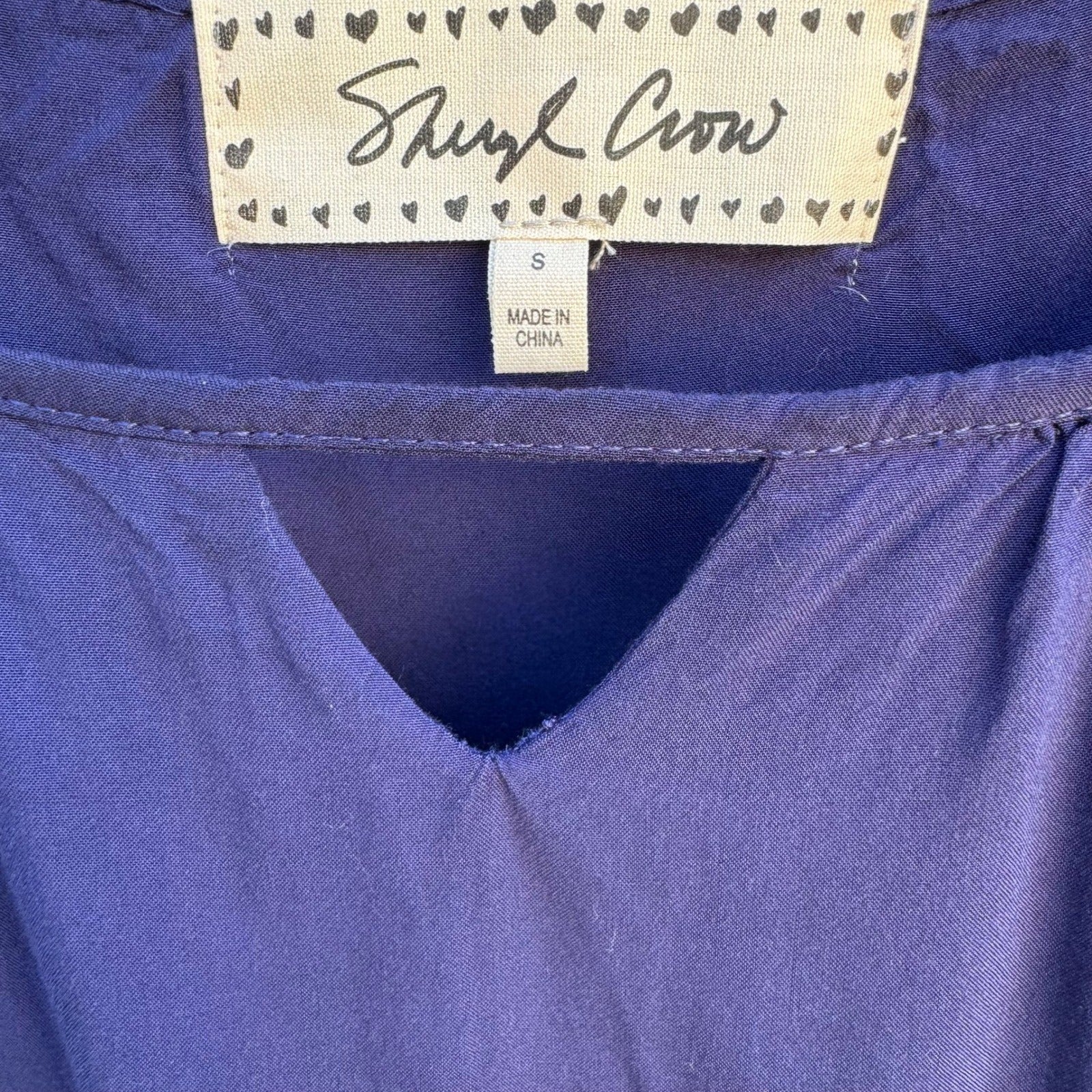 Sheryl Crow Navy Blue Crochet Lace Layered Hem Sleeveless Tank Top Womens Small