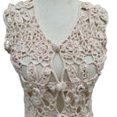 Switch One Step Up Vintage Y2K Tan Crochet Floral Hand Knitted Vest OS Cottage Festival 3 image
